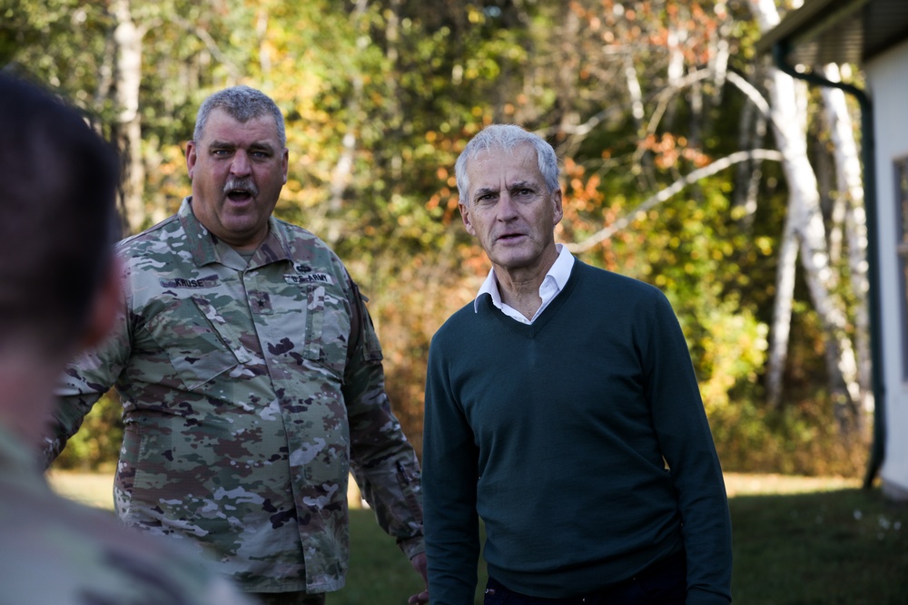 The Norwegian Prime Minister, Jonas Gahr Støre, and Norwegian Ambassador to the United States Anniken Krutnes, visit Camp Ripley Training Center