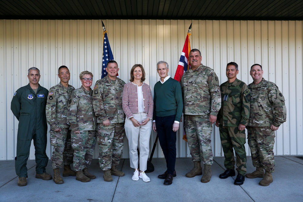 The Norwegian Prime Minister, Jonas Gahr Støre, and Norwegian Ambassador to the United States Anniken Krutnes, visit Camp Ripley Training Center