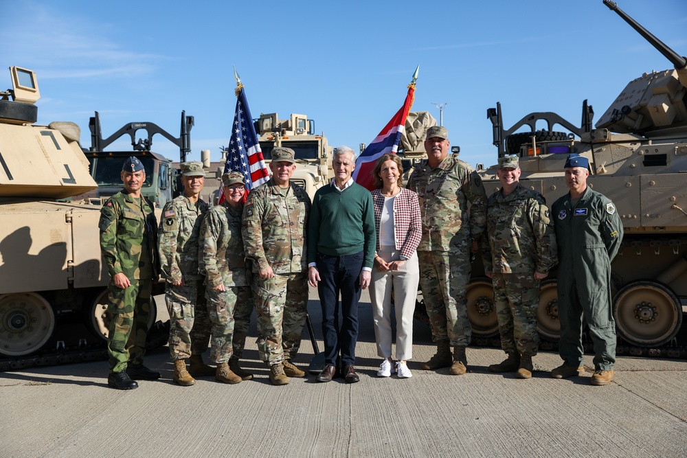 The Norwegian Prime Minister, Jonas Gahr Støre, and Norwegian Ambassador to the United States Anniken Krutnes, visit Camp Ripley Training Center