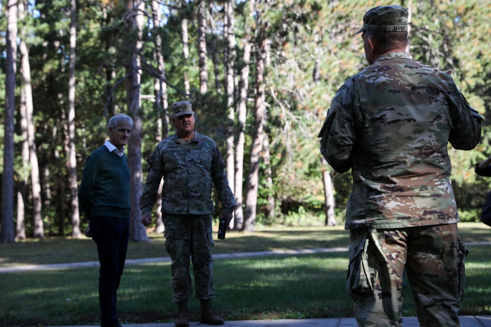 The Norwegian Prime Minister, Jonas Gahr Støre, and Norwegian Ambassador to the United States Anniken Krutnes, visit Camp Ripley Training Center