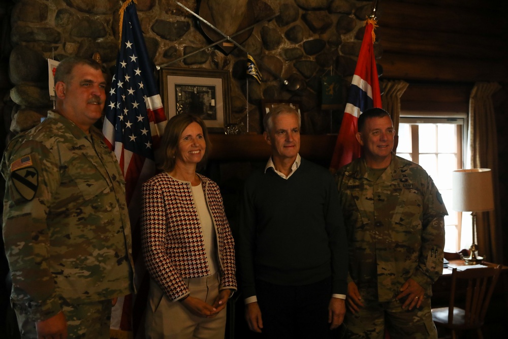 The Norwegian Prime Minister, Jonas Gahr Støre, and Norwegian Ambassador to the United States Anniken Krutnes, visit Camp Ripley Training Center