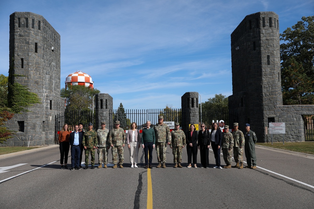 The Norwegian Prime Minister, Jonas Gahr Støre, and Norwegian Ambassador to the United States Anniken Krutnes, visit Camp Ripley Training Center