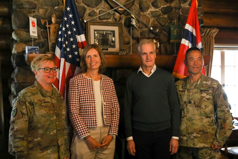 The Norwegian Prime Minister, Jonas Gahr Støre, and Norwegian Ambassador to the United States Anniken Krutnes, visit Camp Ripley Training Center