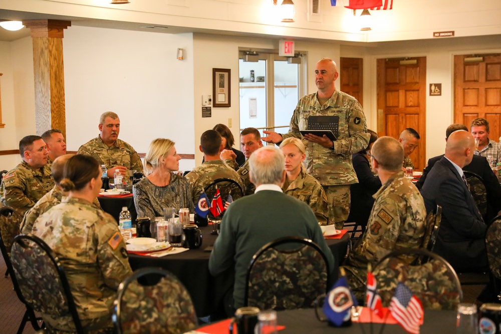 The Norwegian Prime Minister, Jonas Gahr Støre, and Norwegian Ambassador to the United States Anniken Krutnes, visit Camp Ripley Training Center