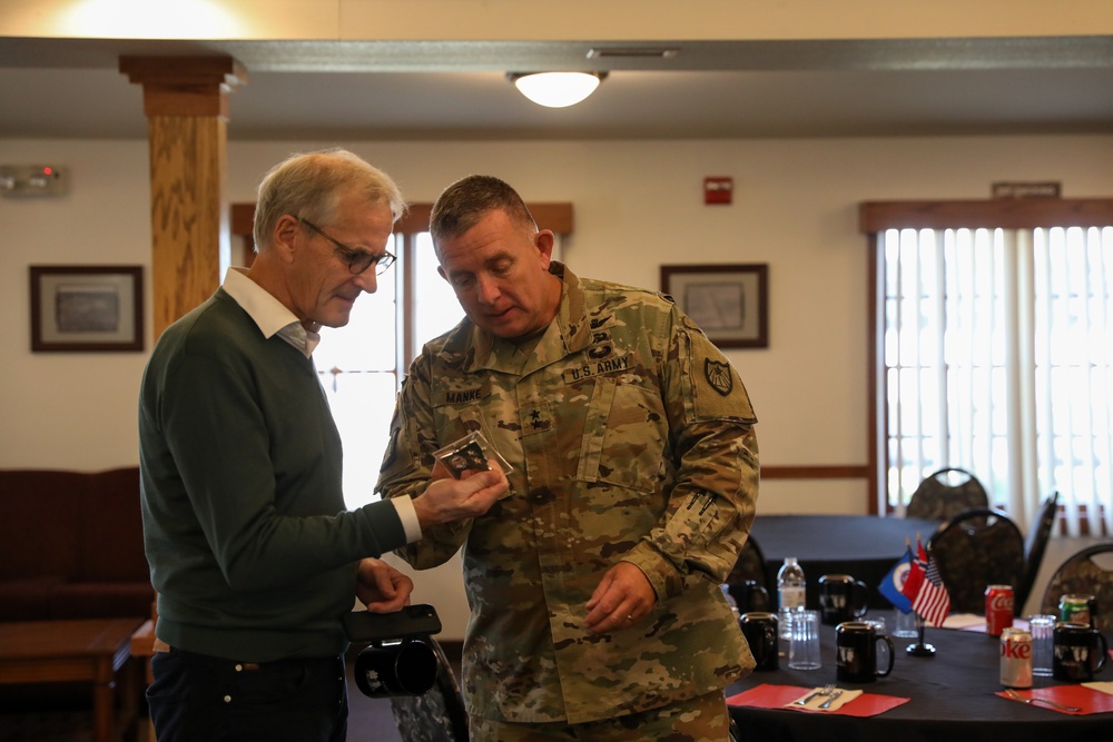 The Norwegian Prime Minister, Jonas Gahr Støre, and Norwegian Ambassador to the United States Anniken Krutnes, visit Camp Ripley Training Center