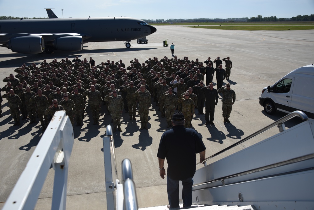 185th Air Refueling Wing Hosts Medal of Honor recipient Michael J. Fitzmaurice.