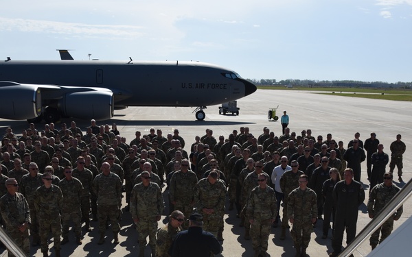 185th Air Refueling Wing Hosts Medal of Honor recipient Michael J. Fitzmaurice.