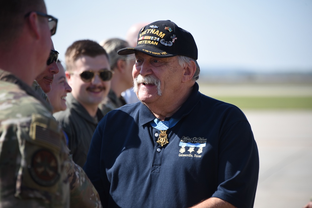 185th Air Refueling Wing Hosts Medal of Honor recipient Michael J. Fitzmaurice.