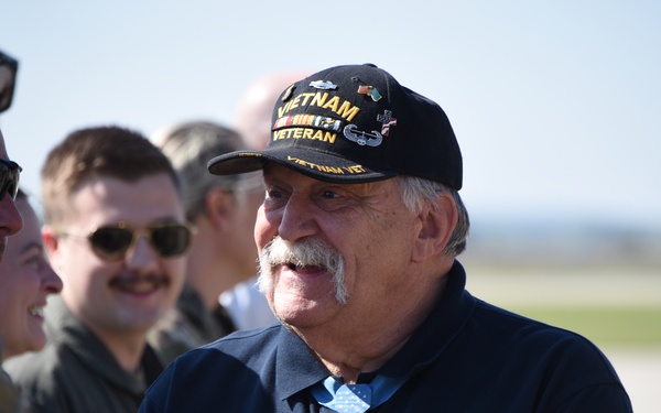 185th Air Refueling Wing Hosts Medal of Honor recipient Michael J. Fitzmaurice.