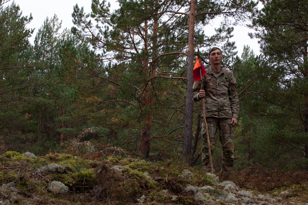 Task Force Marne sharpshooter teams conduct sniper field craft during Silver Arrow exercise