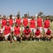 Soldiers from multiple countries play in an organized “African Lion” soccer game