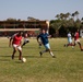 Soldiers from multiple countries play in an organized “African Lion” soccer game