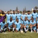 Soldiers from multiple countries play in an organized “African Lion” soccer game