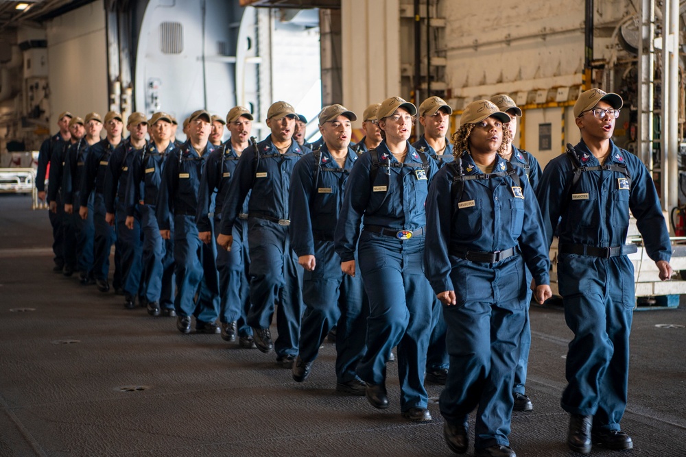 Sailors Practice Marching