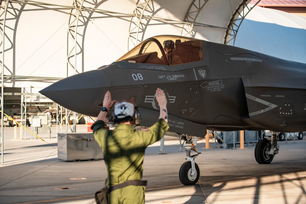 VMFA-225 F-35Bs Launch from MCAS Yuma for Strike Mission