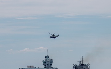 HMS Prince of Wales (R09) Conducts a Replenishment At Sea