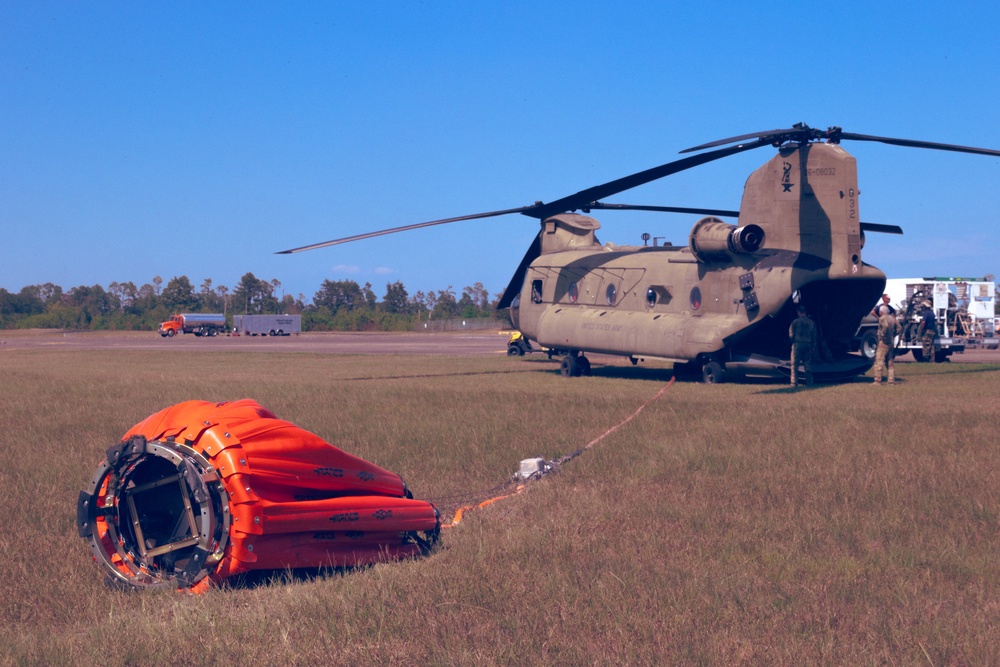 U.S. Army Chinook Flight Crew Assists With Wildfire Suppression