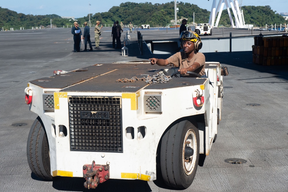 USS Ronald Reagan (CVN 76) Sailors conduct daily maintenance