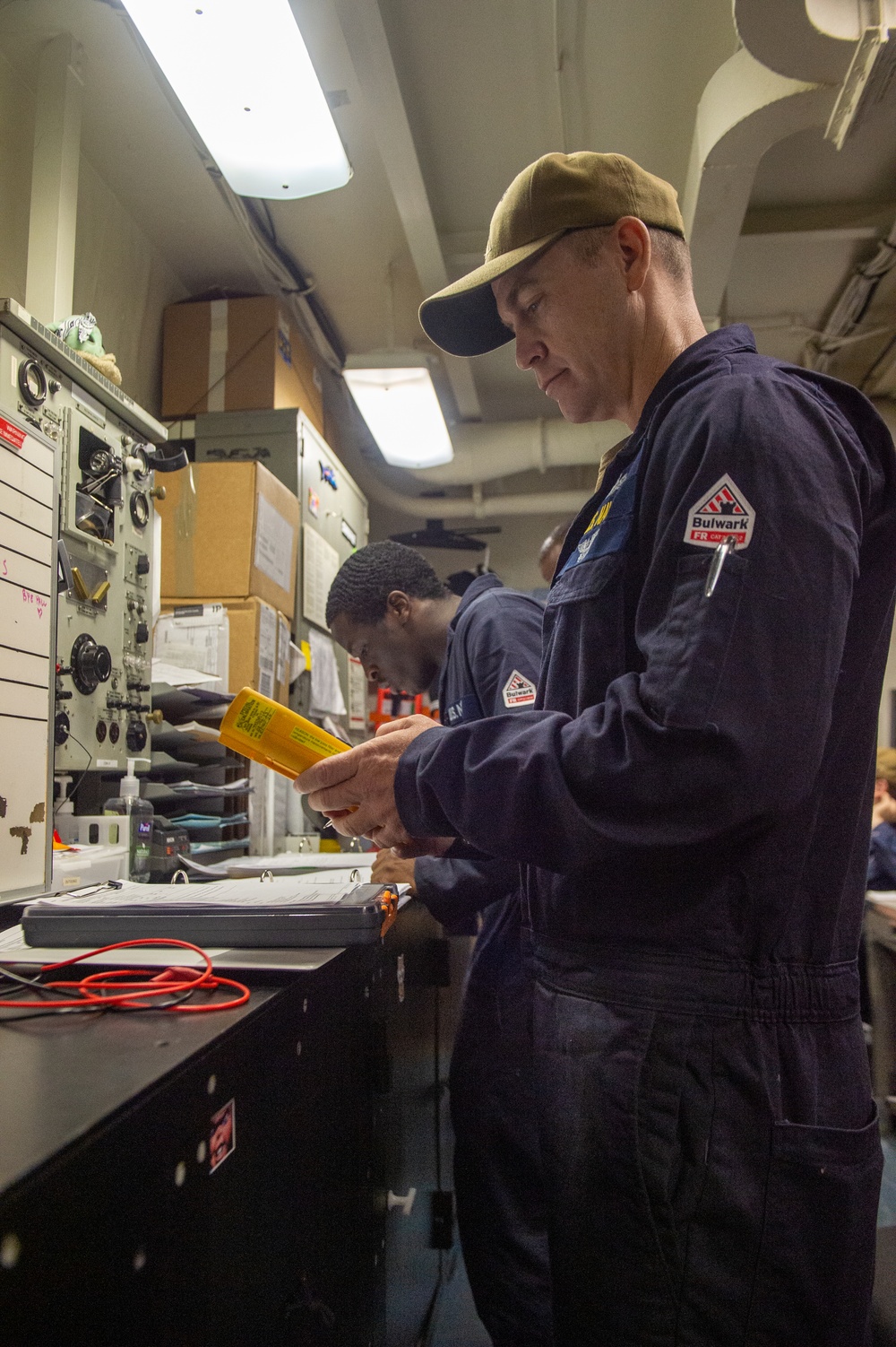 USS Ronald Reagan (CVN 76) Sailors conduct daily maintenance