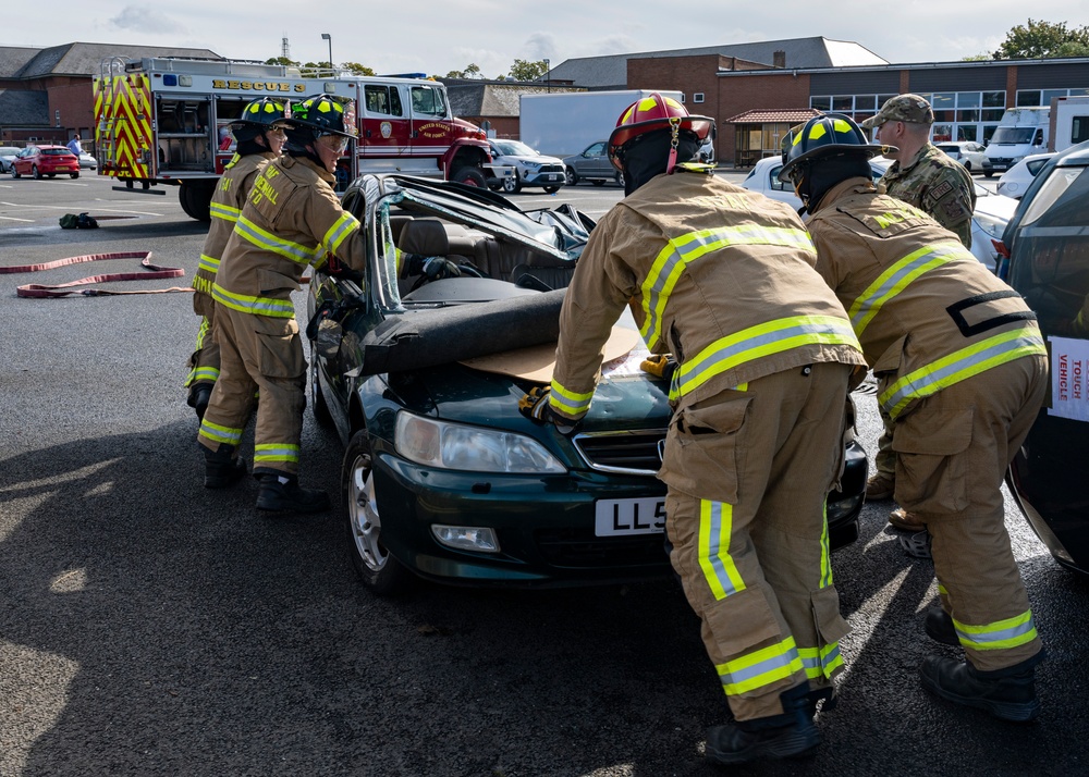 100th CES Firefighters participate in a Natural Disaster Mass Care Exercise