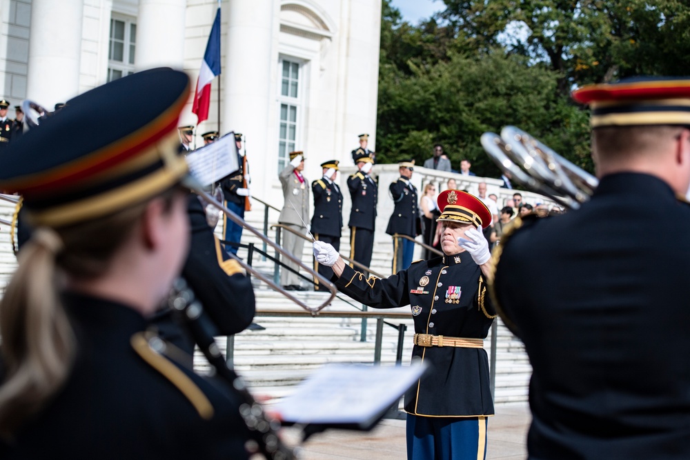 France Chief of Defense Staff Gen. Thierry Burkhard Participates in an Armed Forces Full Honors Wreath-Laying Ceremony at the Tomb of the Unknown Soldier