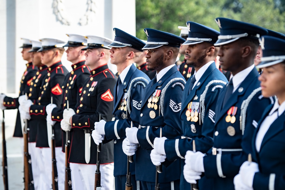 France Chief of Defense Staff Gen. Thierry Burkhard Participates in an Armed Forces Full Honors Wreath-Laying Ceremony at the Tomb of the Unknown Soldier