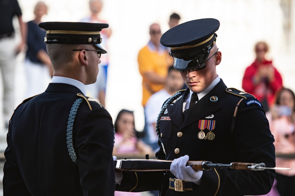 France Chief of Defense Staff Gen. Thierry Burkhard Participates in an Armed Forces Full Honors Wreath-Laying Ceremony at the Tomb of the Unknown Soldier