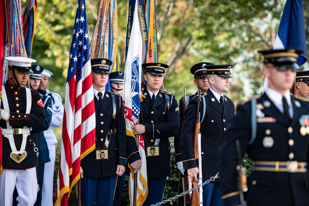 France Chief of Defense Staff Gen. Thierry Burkhard Participates in an Armed Forces Full Honors Wreath-Laying Ceremony at the Tomb of the Unknown Soldier