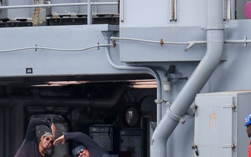 HMS Prince of Wales Receives Fuel from USNS Supply During Resupply Operation at Sea