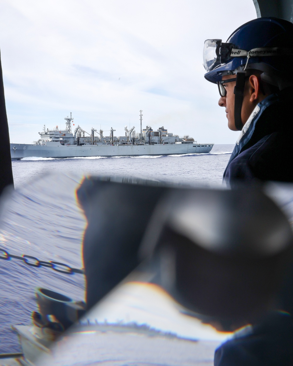 HMS Prince of Wales Receives Fuel from USNS Supply During Resupply Operation at Sea