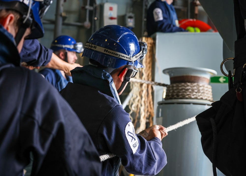 HMS Prince of Wales Receives Fuel from USNS Supply During Resupply Operation at Sea