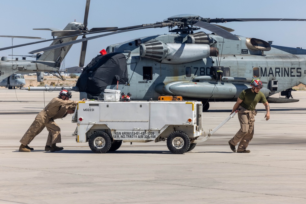 U.S. Marines prepare aircraft for training during WTI 1-24