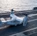 A CMV-22B Osprey Rests On The Flight Deck