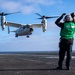 A CMV-22B Osprey Lands On The Flight Deck