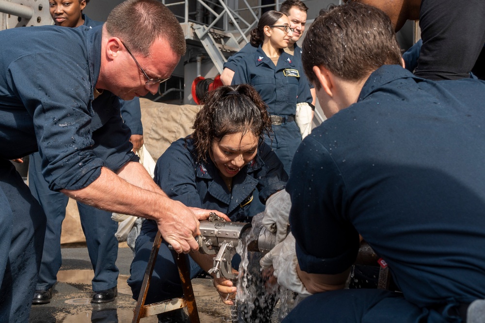 Sailors Participate In Damage Control Rodeo