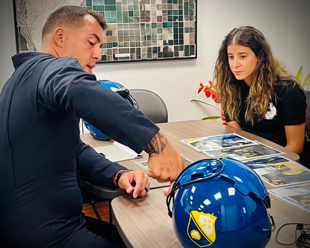 Coronado High School Assistant Principal Rides with a Navy Blue Angel