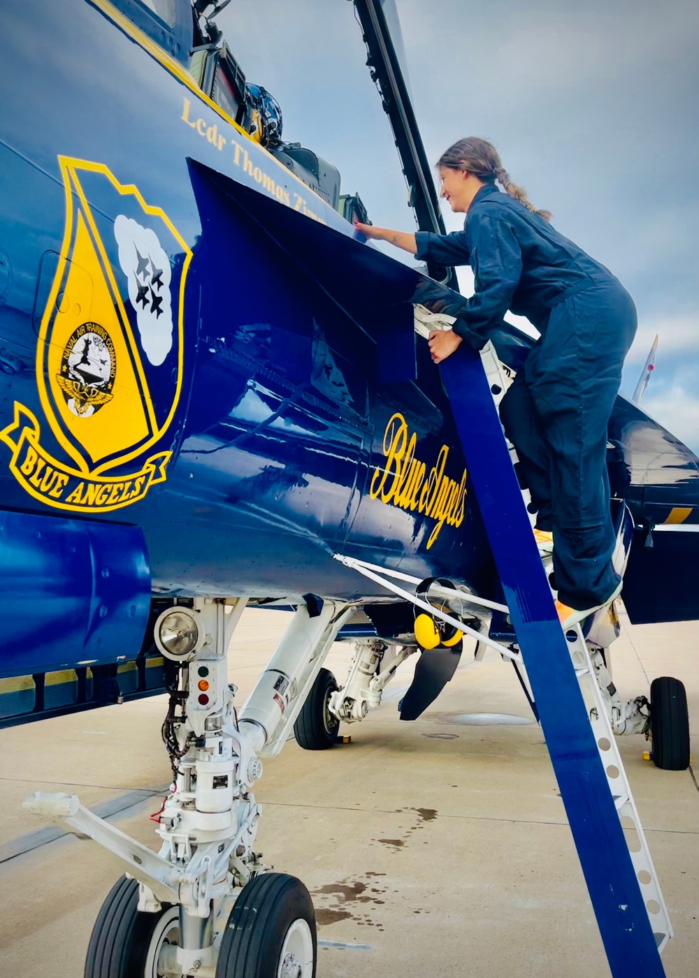 Coronado High School Assistant Principal Rides with a Navy Blue Angel