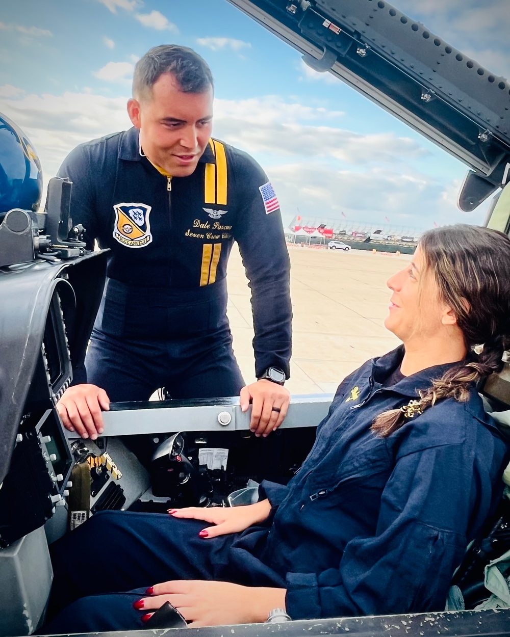 Coronado High School Assistant Principal Rides with a Navy Blue Angel