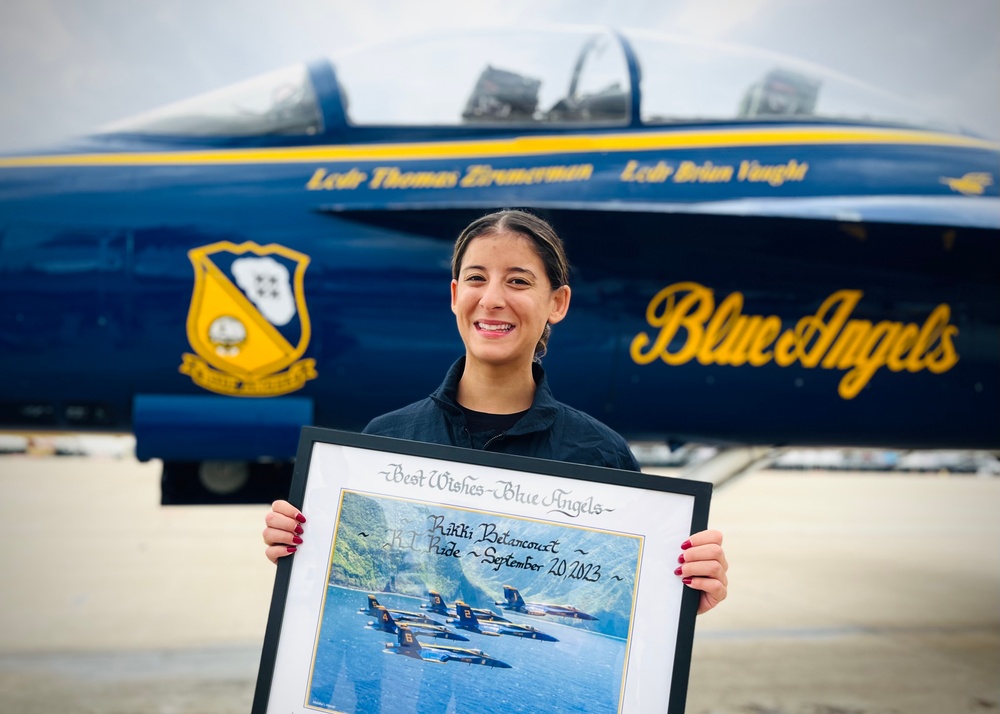 Coronado High School Assistant Principal Rides with a Navy Blue Angel