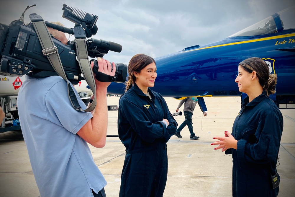 Coronado High School Assistant Principal Rides with a Navy Blue Angel