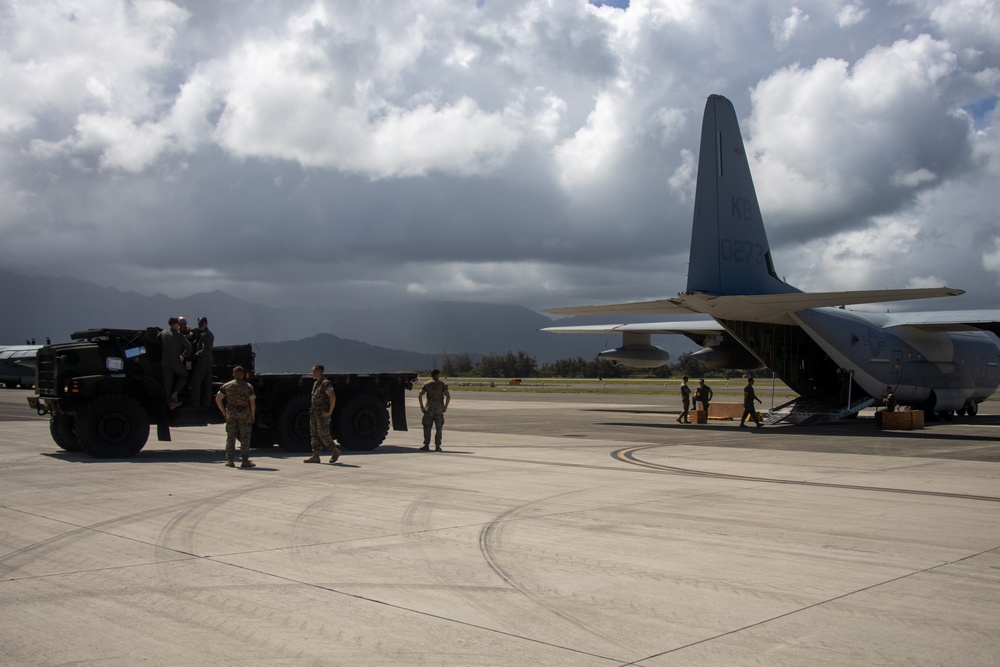 VMGR-153 and 3d MLR Load Equipment onto KC-130