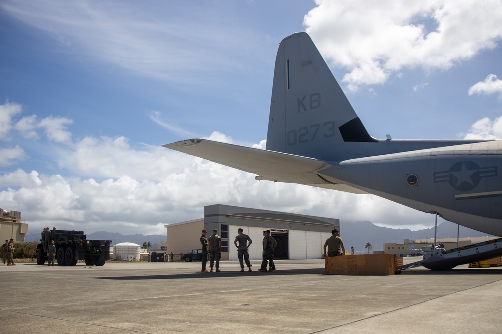 VMGR-153 and 3d MLR Load Equipment onto KC-130