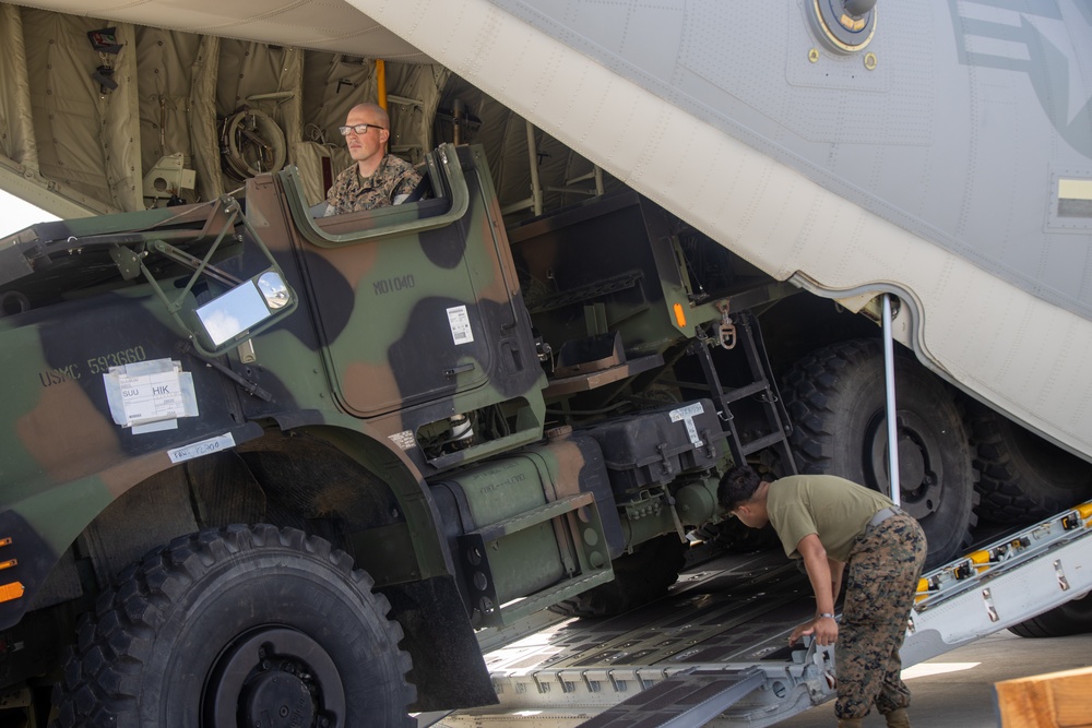 VMGR-153 and 3d MLR Load Equipment onto KC-130