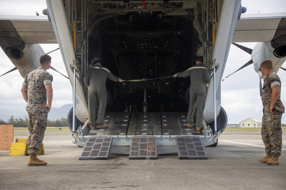 VMGR-153 and 3d MLR Load Equipment onto KC-130