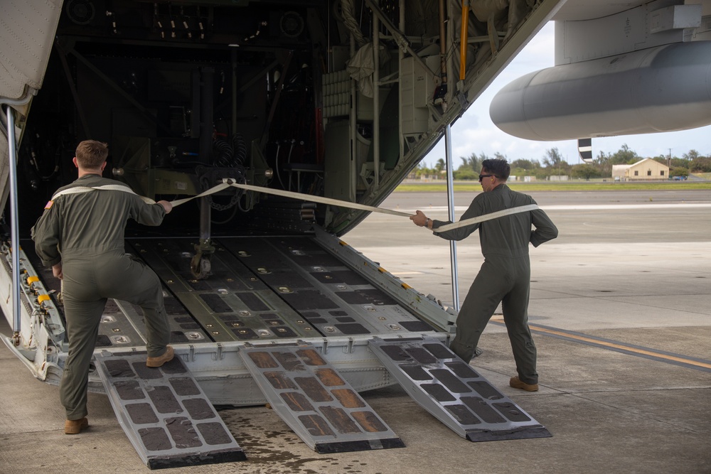 VMGR-153 and 3d MLR Load Equipment onto KC-130