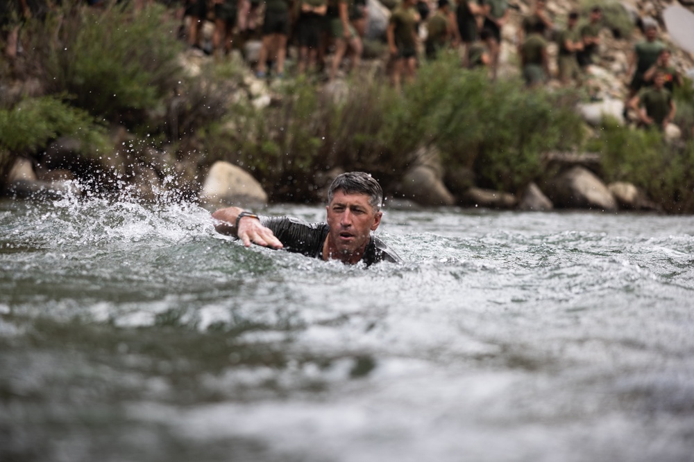 Marines with 1st Bn., 1st Marines cross river during MTX