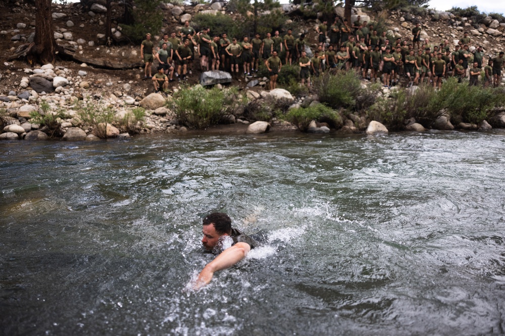 Marines with 1st Bn., 1st Marines cross river during MTX