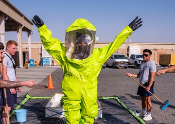 386th AEW Fire Dept. Conducts HazMat Training