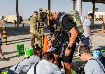 386th AEW Fire Dept. Conducts HazMat Training