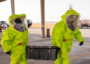 386th AEW Fire Dept. Conducts HazMat Training